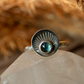 Blue Topaz Sunburst Silver Ring
