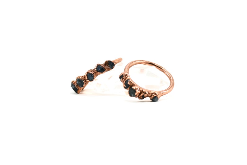 Multi-Stone Raw Sapphire Ring || September Birthstone